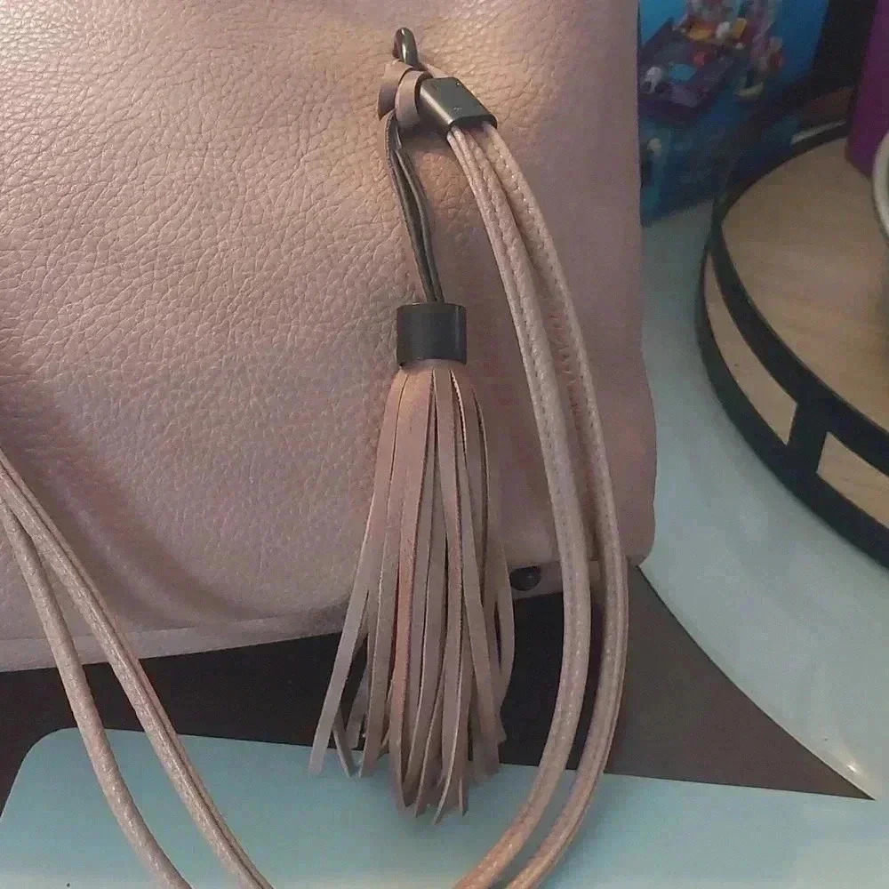 EUC Blush Pink with Black Hardware Tote Purse - Picture 2 of 11